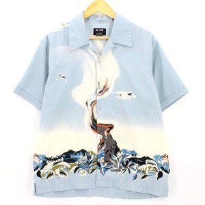 Be Ethic Shirt Men's Casual Art All Over Print Short Sleeve Button Down Size M